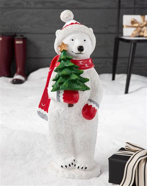 polar bear christmas decor outdoor|polar bear christmas decorations indoor.